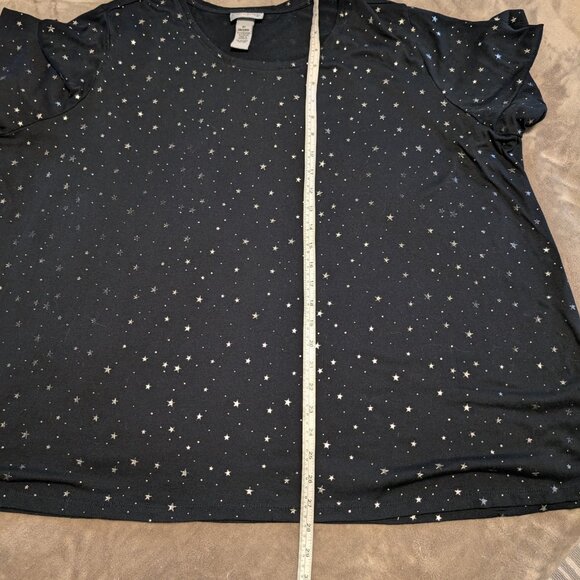 Catherines Black Stars Top Size 3X (26/28W) - Picture 8 of 10